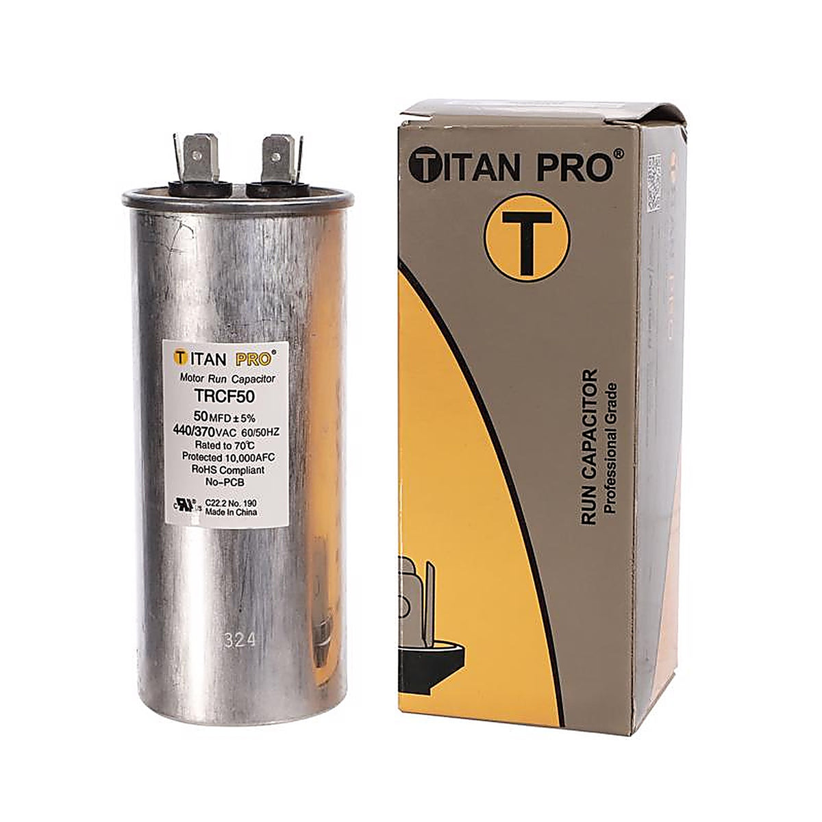 Titan Pro - TRCF50 - 50 MFD 440 V Round Run Capacitor