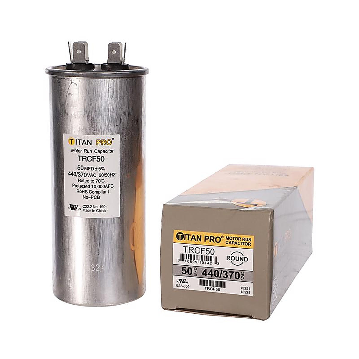 Titan Pro - TRCF50 - 50 MFD 440 V Round Run Capacitor