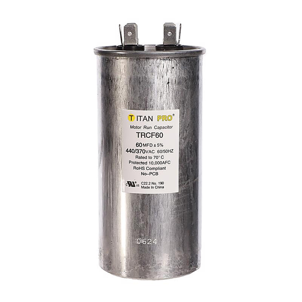 Titan Pro - TRCF60 - 60 MFD 440 V Round Run Capacitor