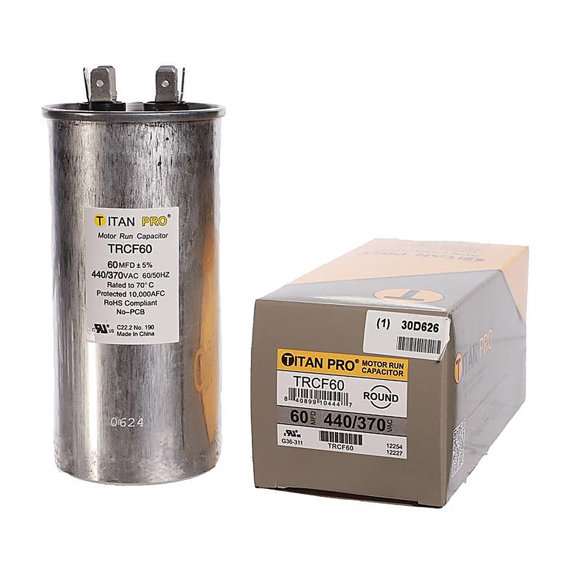 Titan Pro - TRCF60 - 60 MFD 440 V Round Run Capacitor