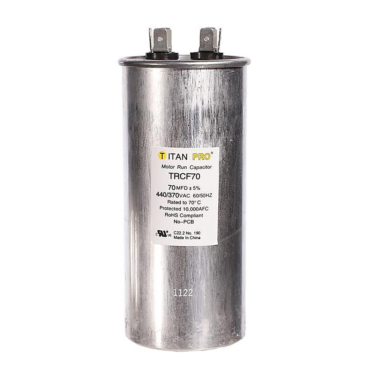 Titan Pro - TRCF70 - 70 MFD 440 V Round Run Capacitor
