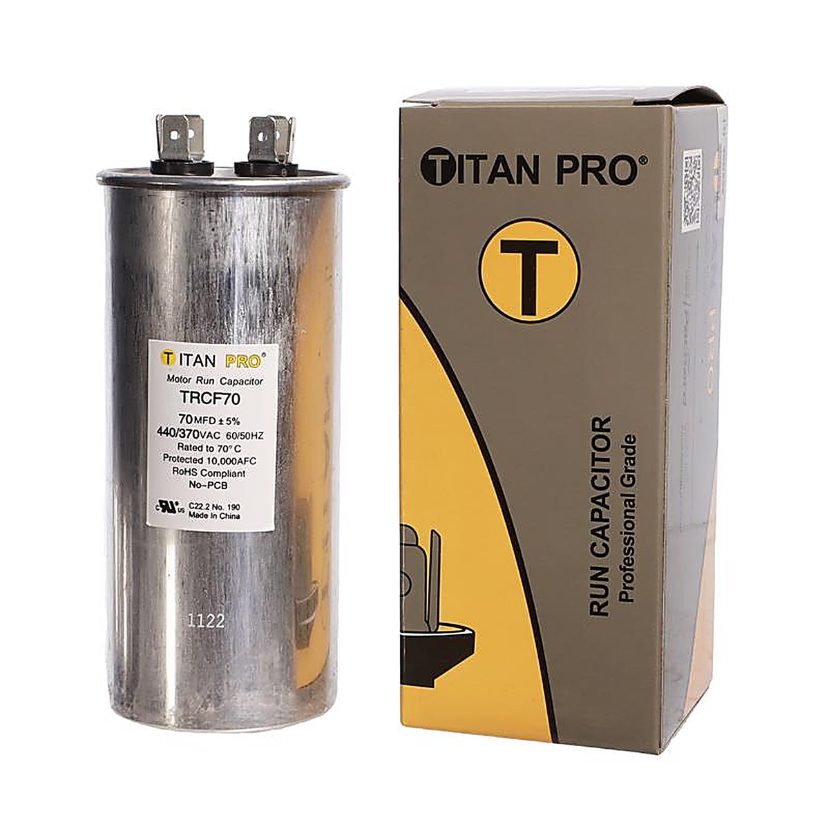 Titan Pro - TRCF70 - 70 MFD 440 V Round Run Capacitor