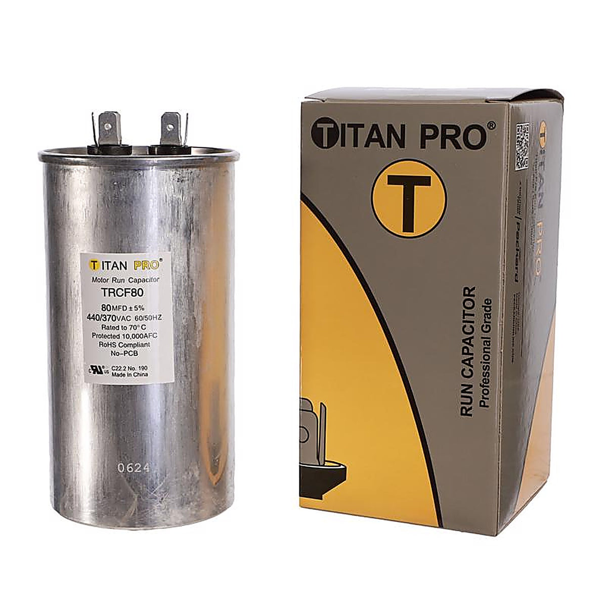 Titan Pro - TRCF80 - 80 MFD 440 V Round Run Capacitor