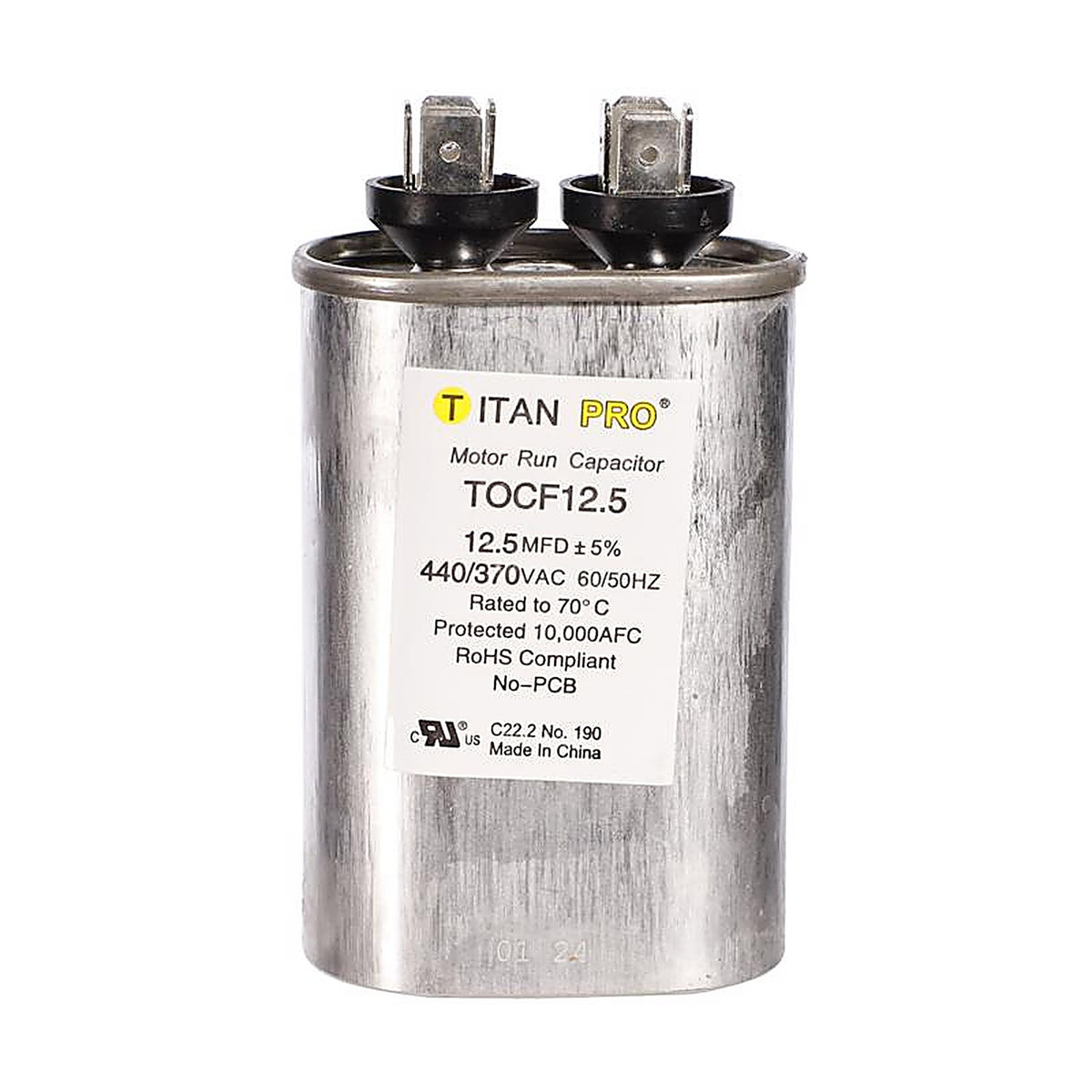 Titan Pro - TOCF12.5 - 12.5 MFD 440 V Oval Run Capacitor