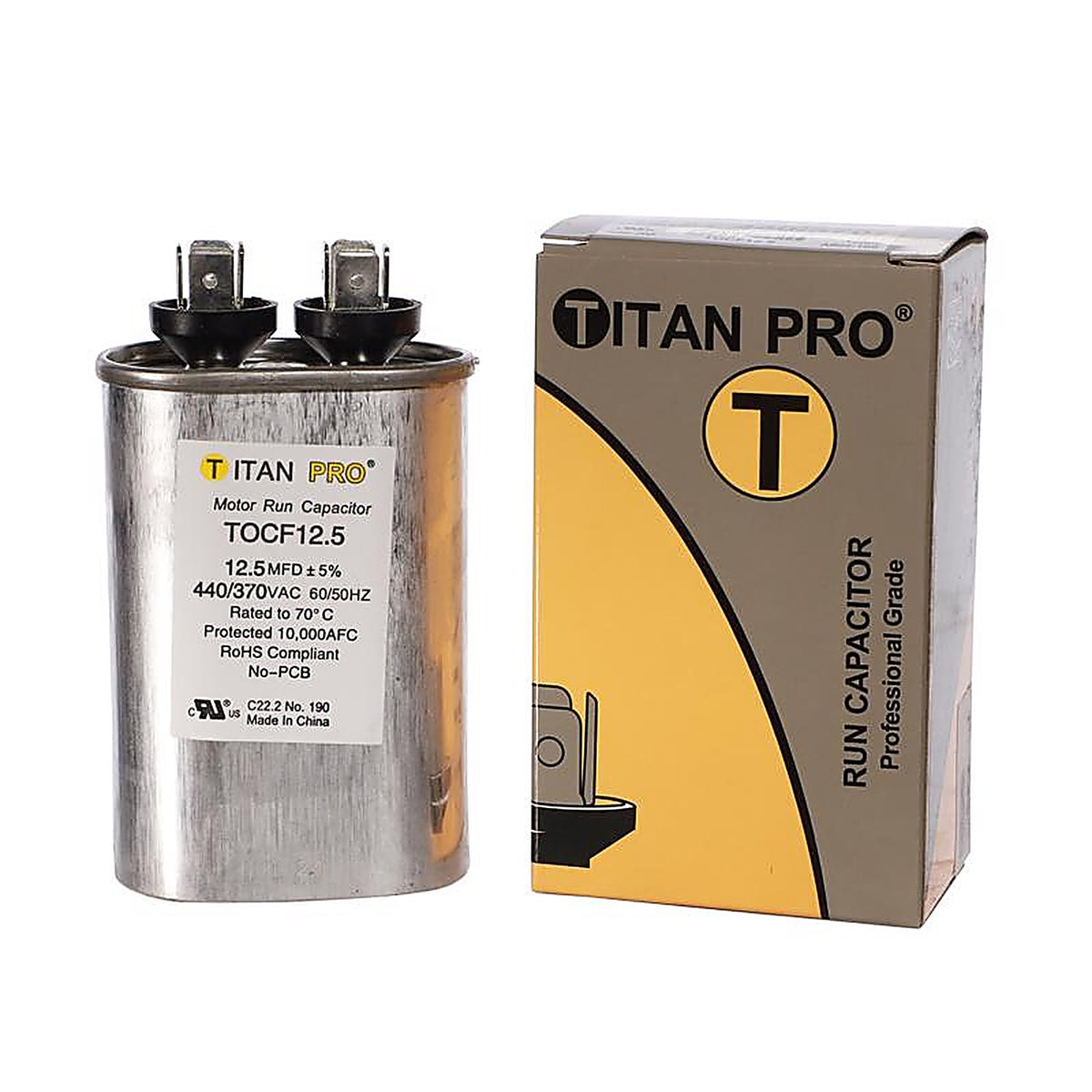 Titan Pro - TOCF12.5 - 12.5 MFD 440 V Oval Run Capacitor