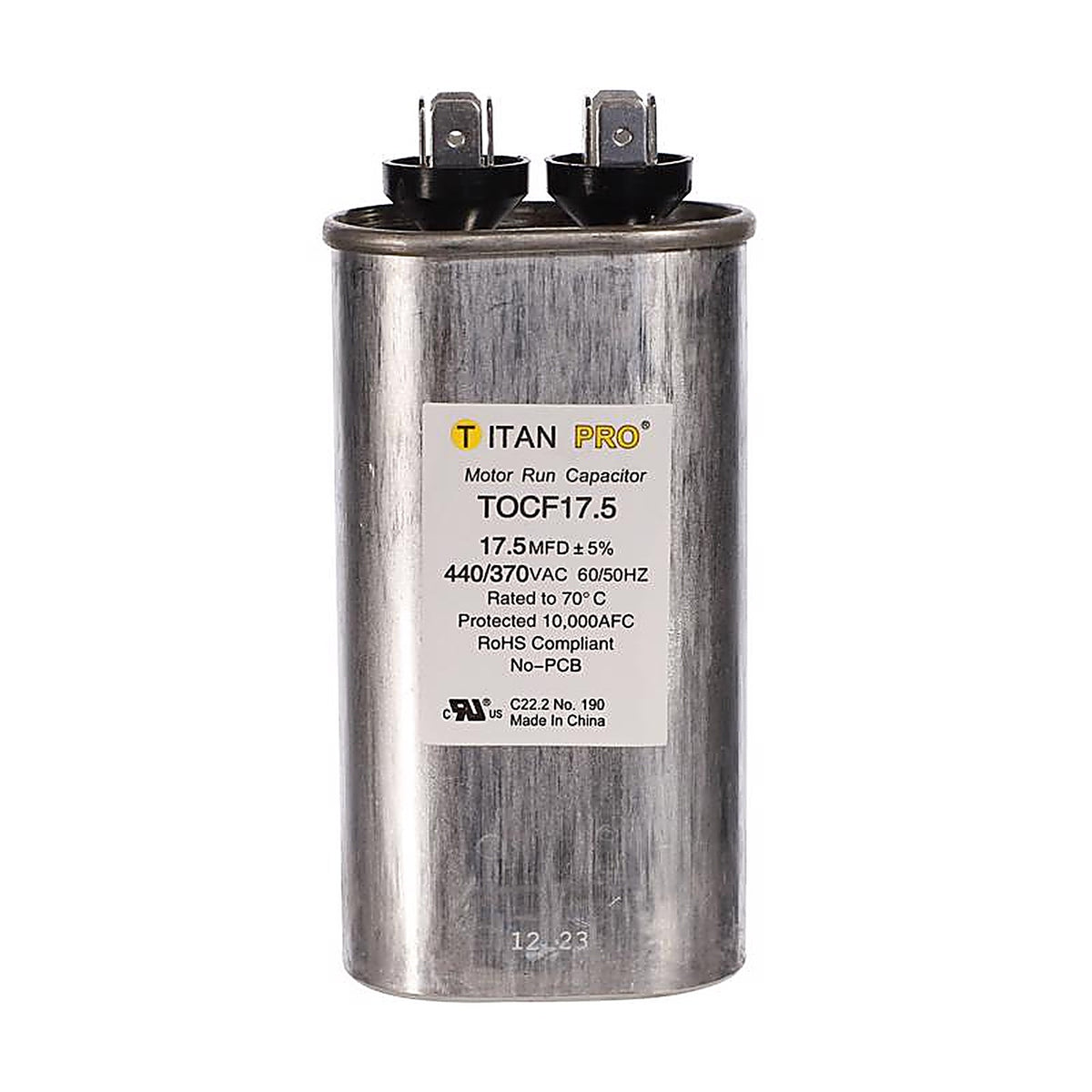 Titan Pro - TOCF17.5 - 17.5 MFD 440 V Oval Run Capacitor