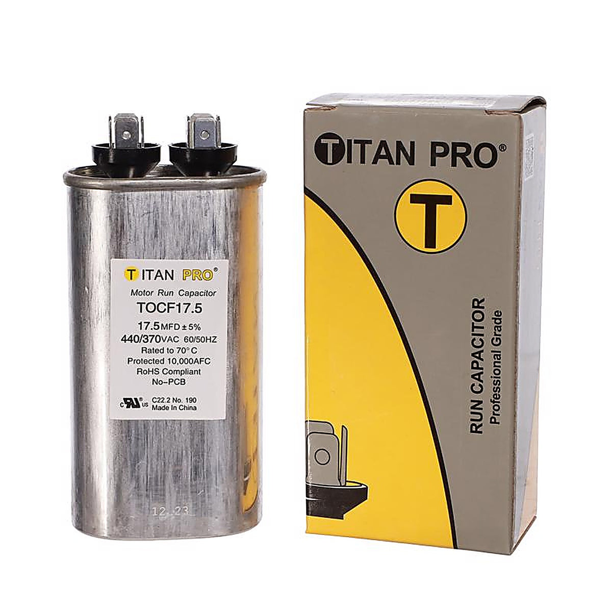 Titan Pro - TOCF17.5 - 17.5 MFD 440 V Oval Run Capacitor