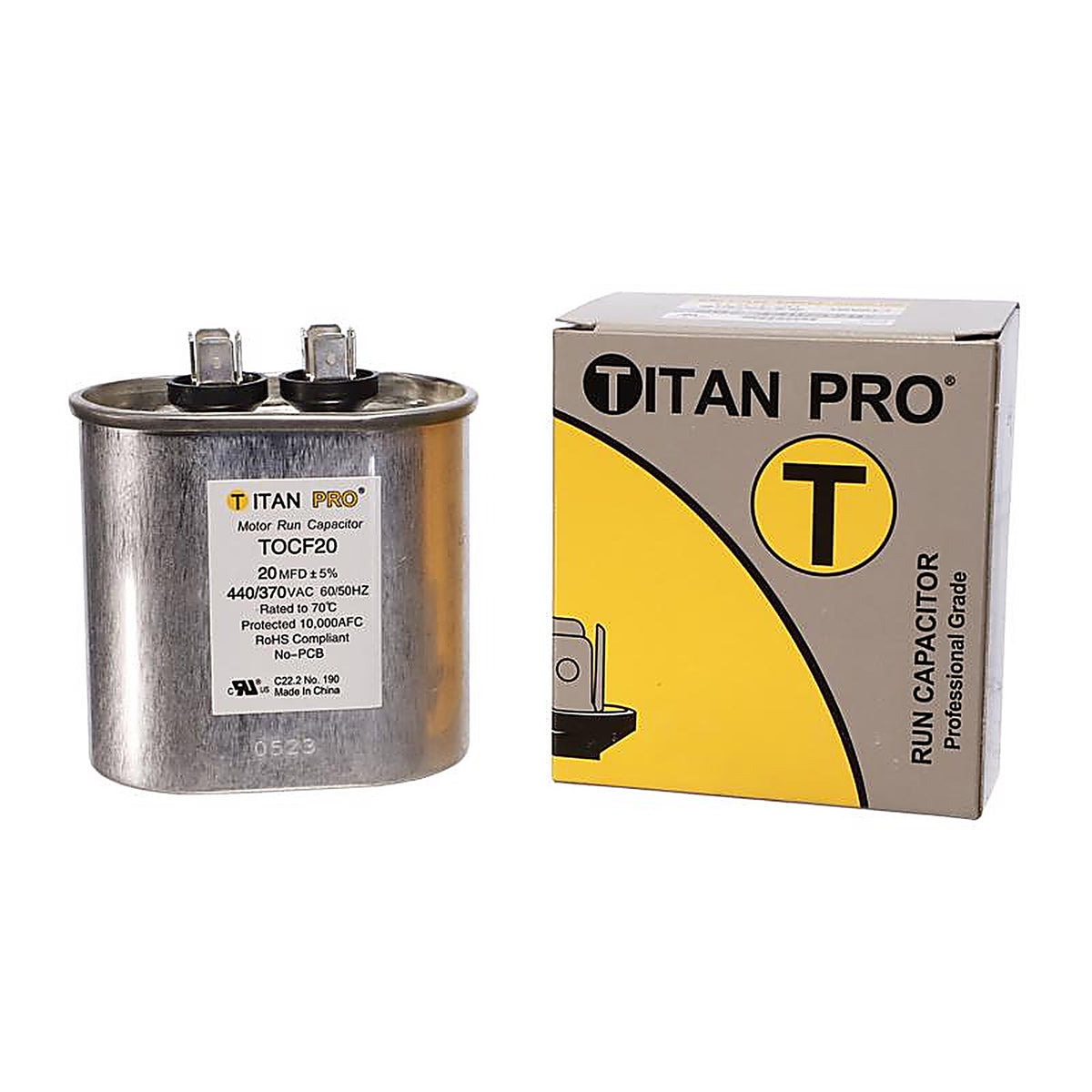 Titan Pro - TOCF20 - 20 MFD 440 V Oval Run Capacitor