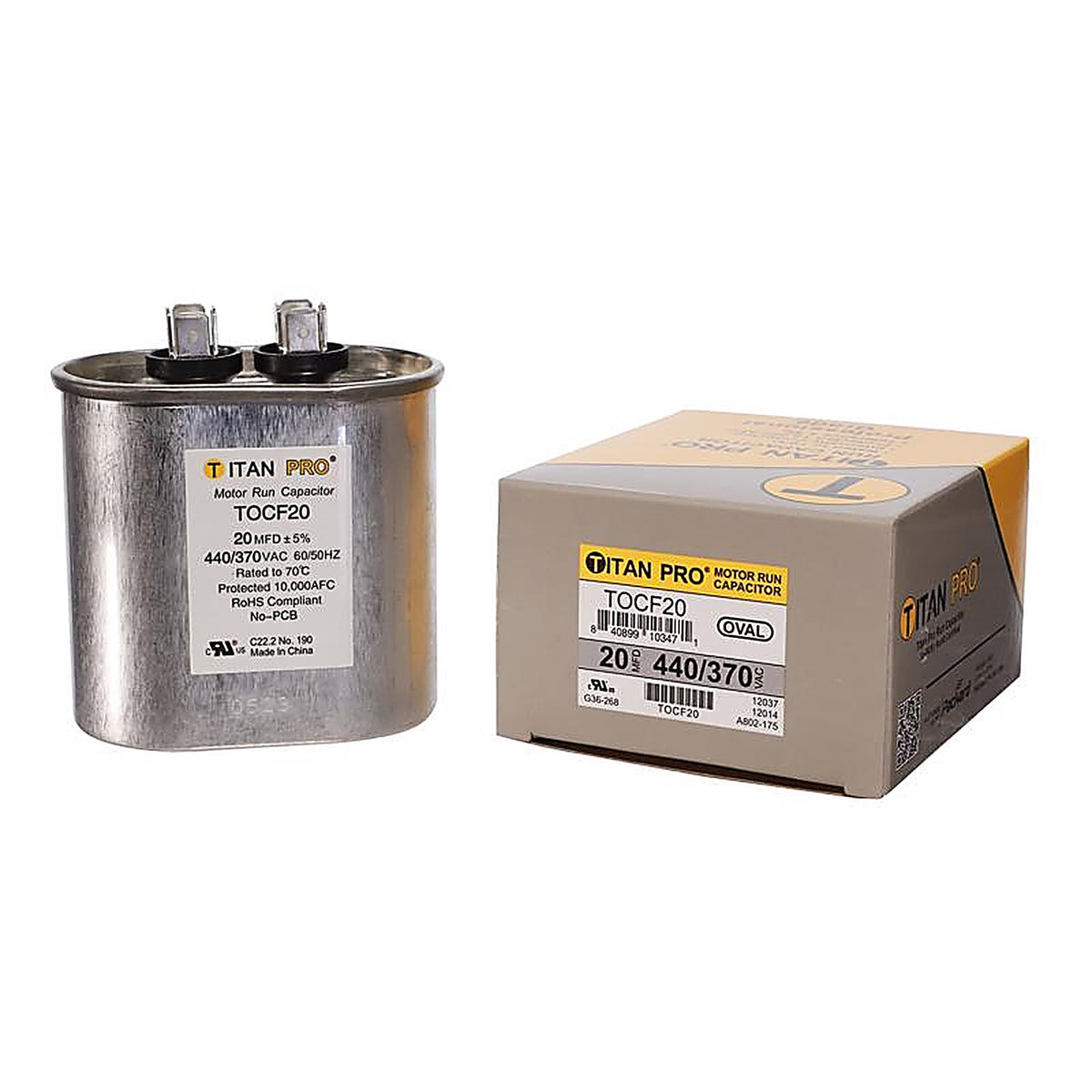 Titan Pro - TOCF20 - 20 MFD 440 V Oval Run Capacitor