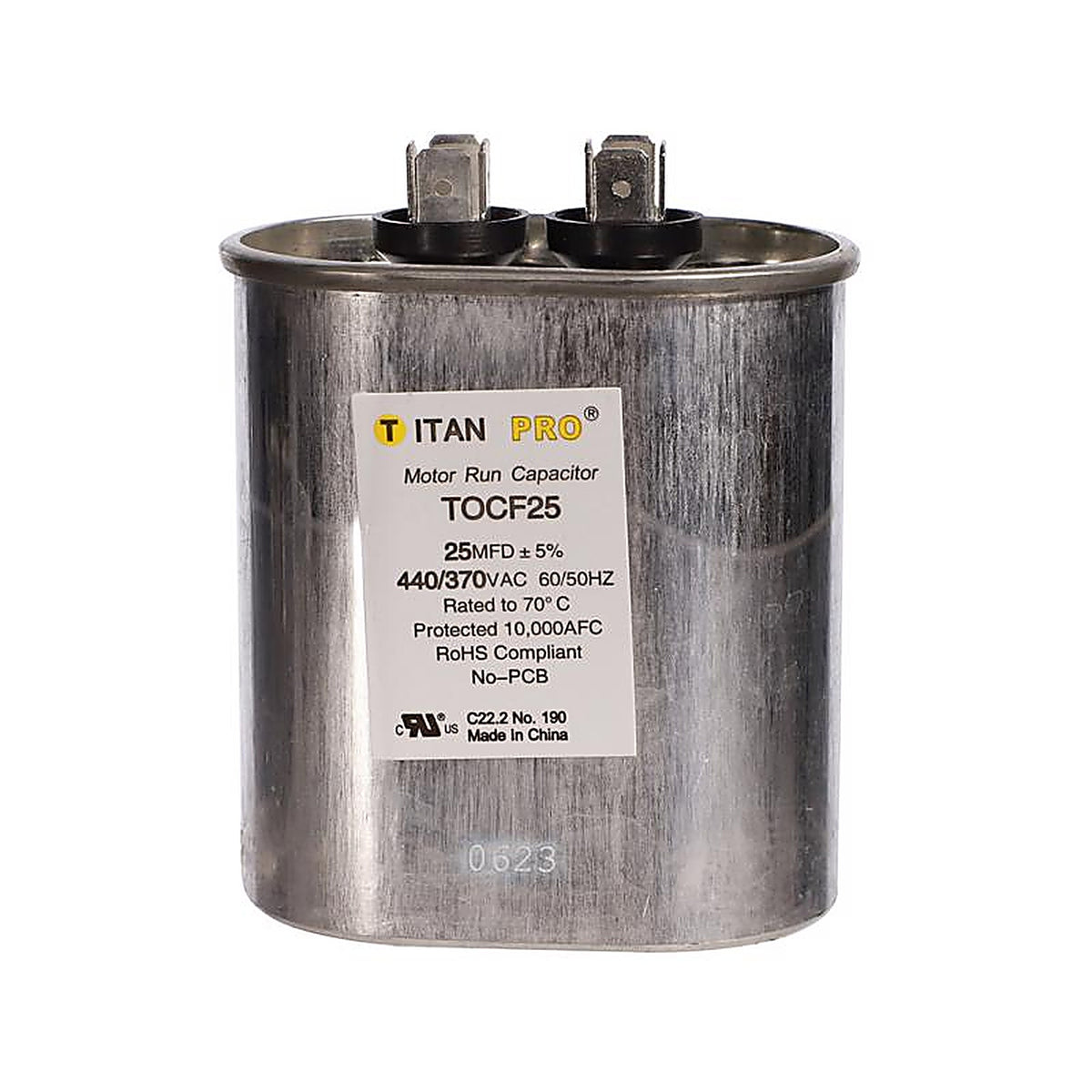 Titan Pro - TOCF25 - 25 MFD 440 V Oval Run Capacitor