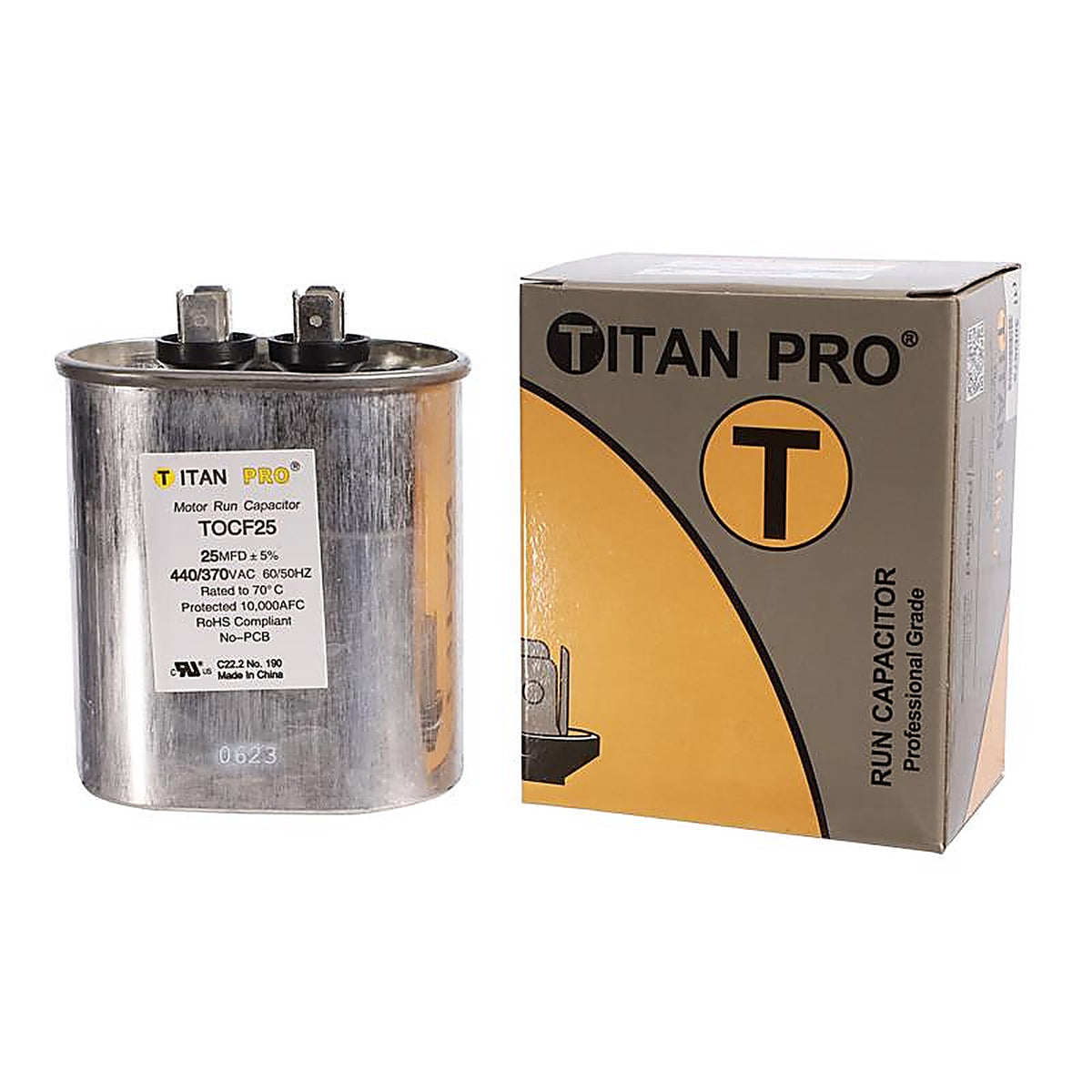 Titan Pro - TOCF25 - 25 MFD 440 V Oval Run Capacitor