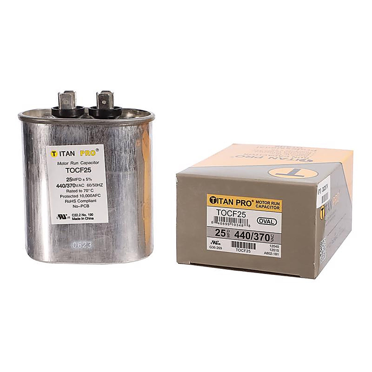Titan Pro - TOCF25 - 25 MFD 440 V Oval Run Capacitor