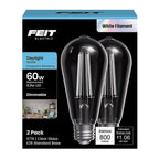 Feit - ST19CL950WFIL/2 - St19 E26 (Medium) Filament LED Bulb Daylight 60 Watt Equivalence 2 Pack