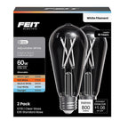 Feit - ST19CL5CCTWFIL2 - St19 E26 (Medium) Filament LED Bulb Adjustable White 60 Watt Equivalence 2 Pack
