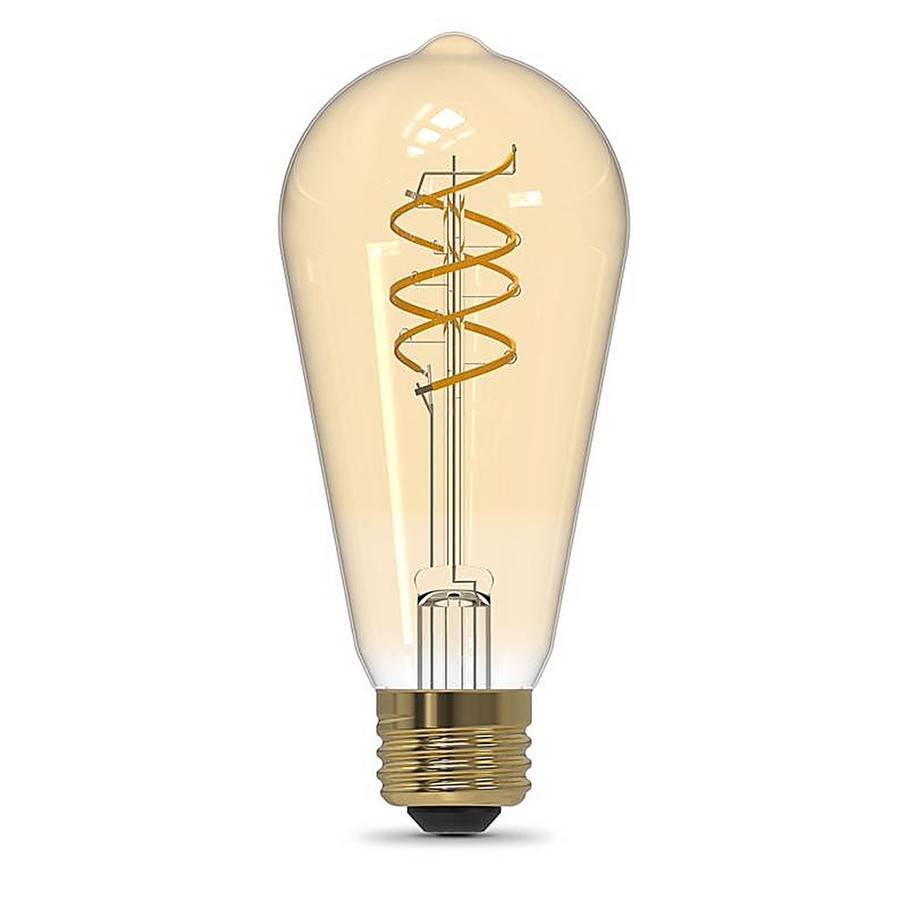 Feit - ST19S2821FILVG2 - St19 E26 (Medium) Filament LED Bulb Amber 60 Watt Equivalence 2 Pack