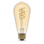 Feit - ST19S2821FILVG2 - St19 E26 (Medium) Filament LED Bulb Amber 60 Watt Equivalence 2 Pack