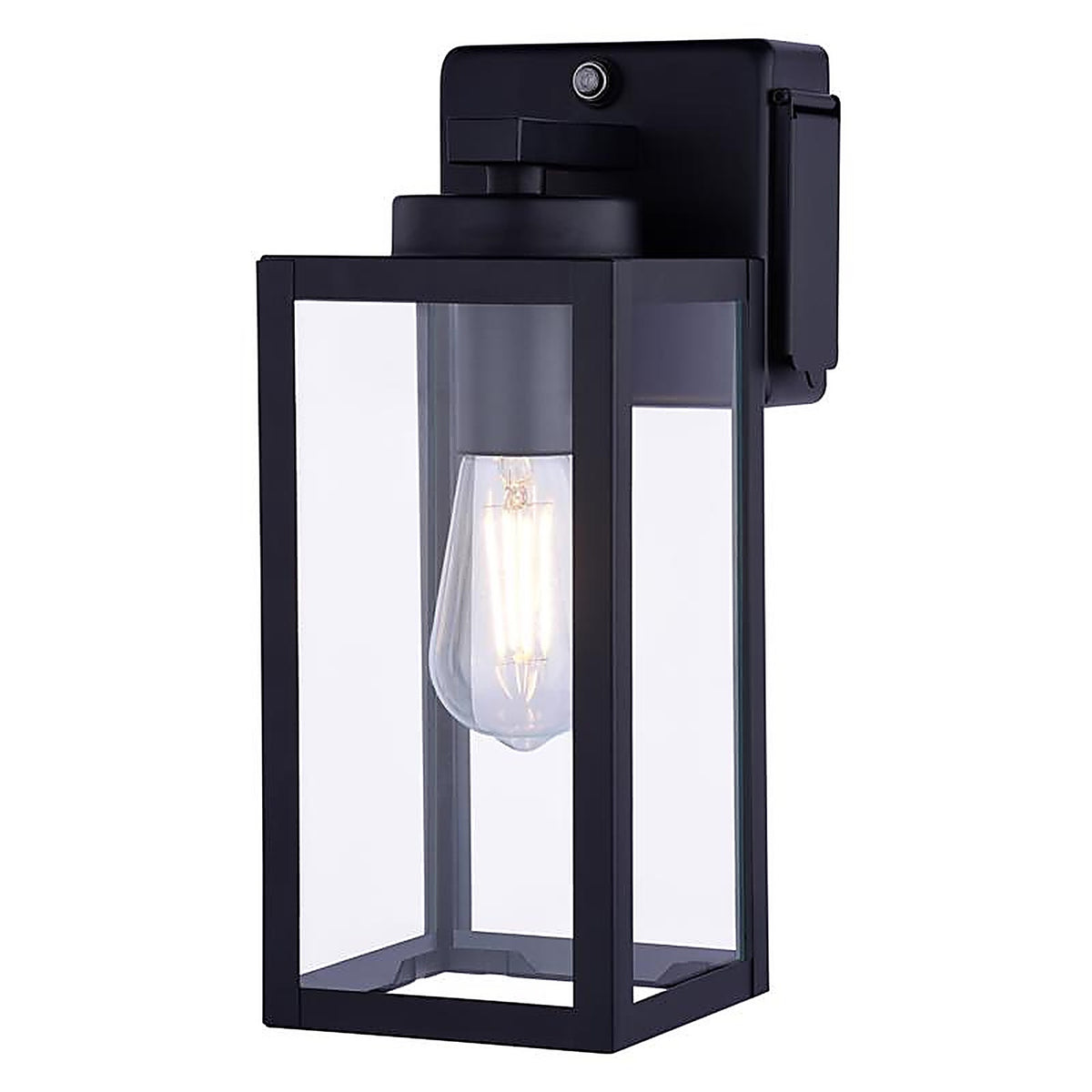 Dualux - T0786 - Textured Black Black Dusk to Dawn LED Porch Light