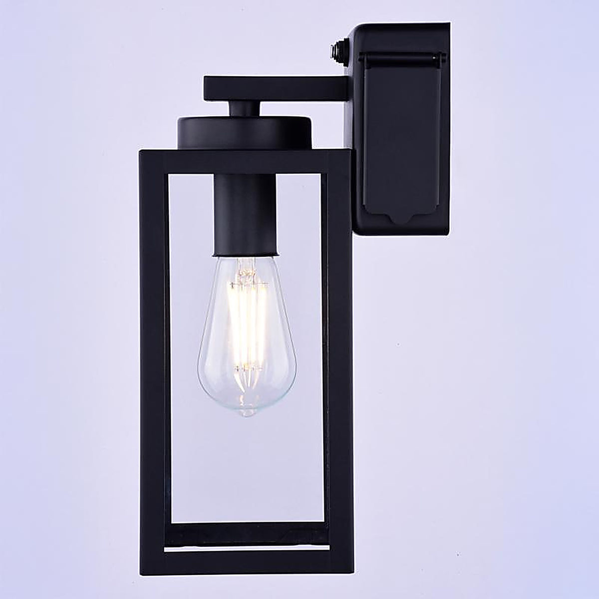 Dualux - T0786 - Textured Black Black Dusk to Dawn LED Porch Light