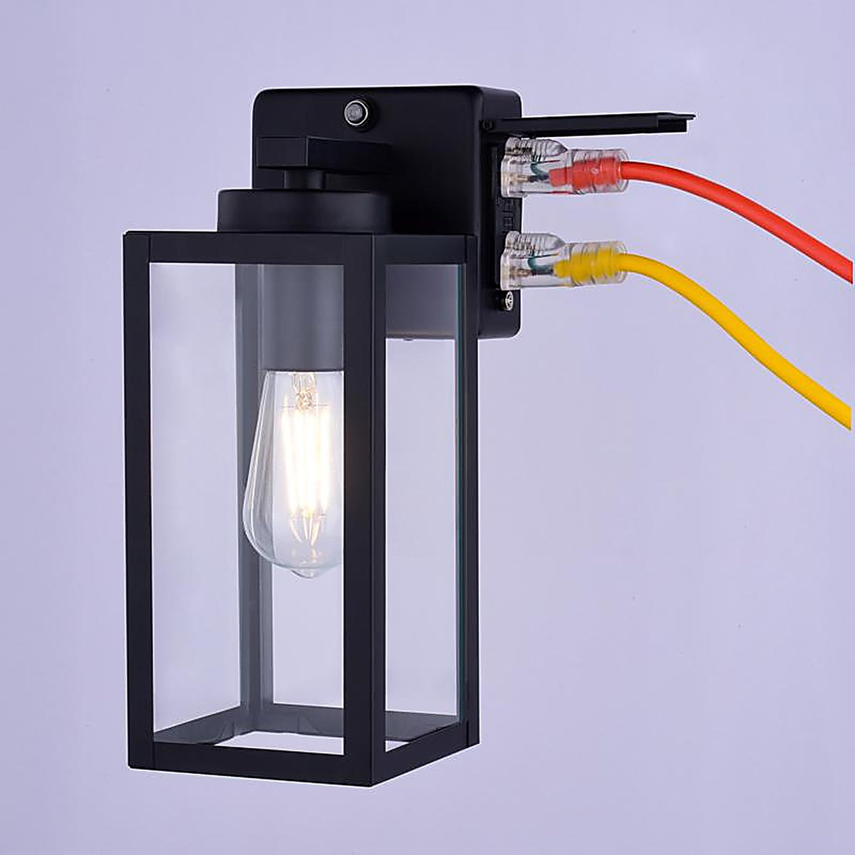 Dualux - T0786 - Textured Black Black Dusk to Dawn LED Porch Light
