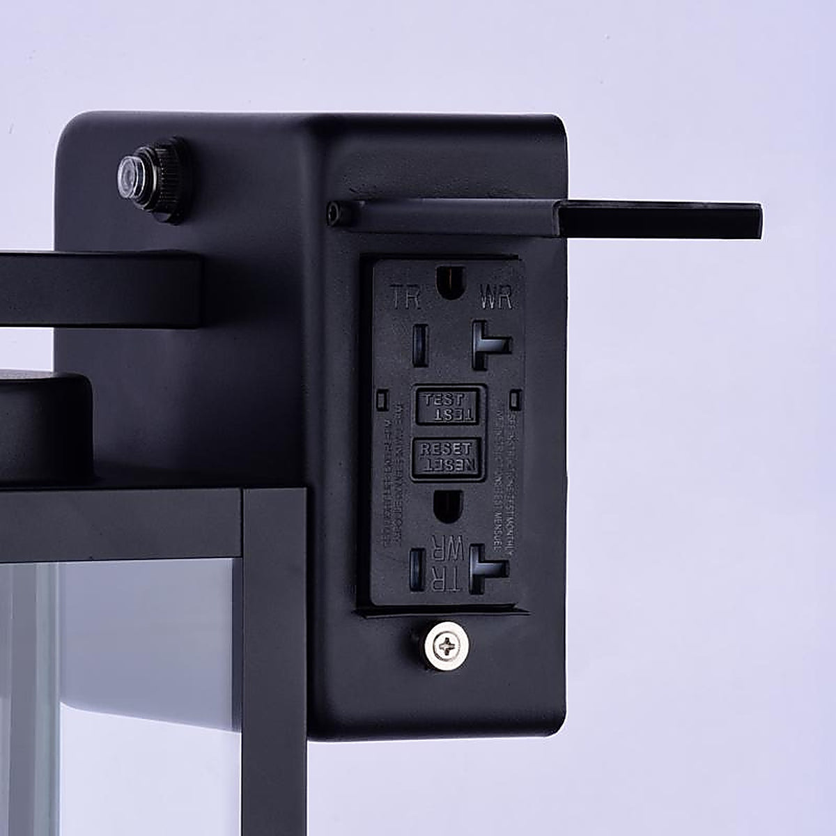 Dualux - T0786 - Textured Black Black Dusk to Dawn LED Porch Light