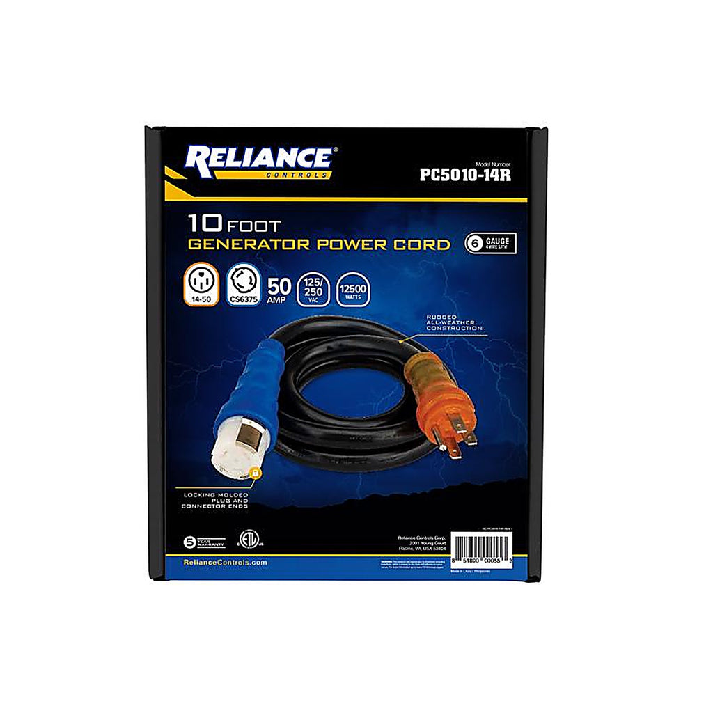 Reliance - PC5010-14R - Controls 6/3 120/240 V 10 Ft. L Generator Power Cord