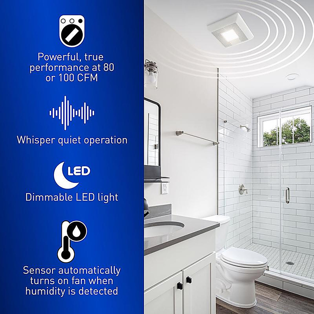 Panasonic - RG-T810LHA - Whisper Thin 100 CFM 1.1 Sones Bathroom Exhaust Fan