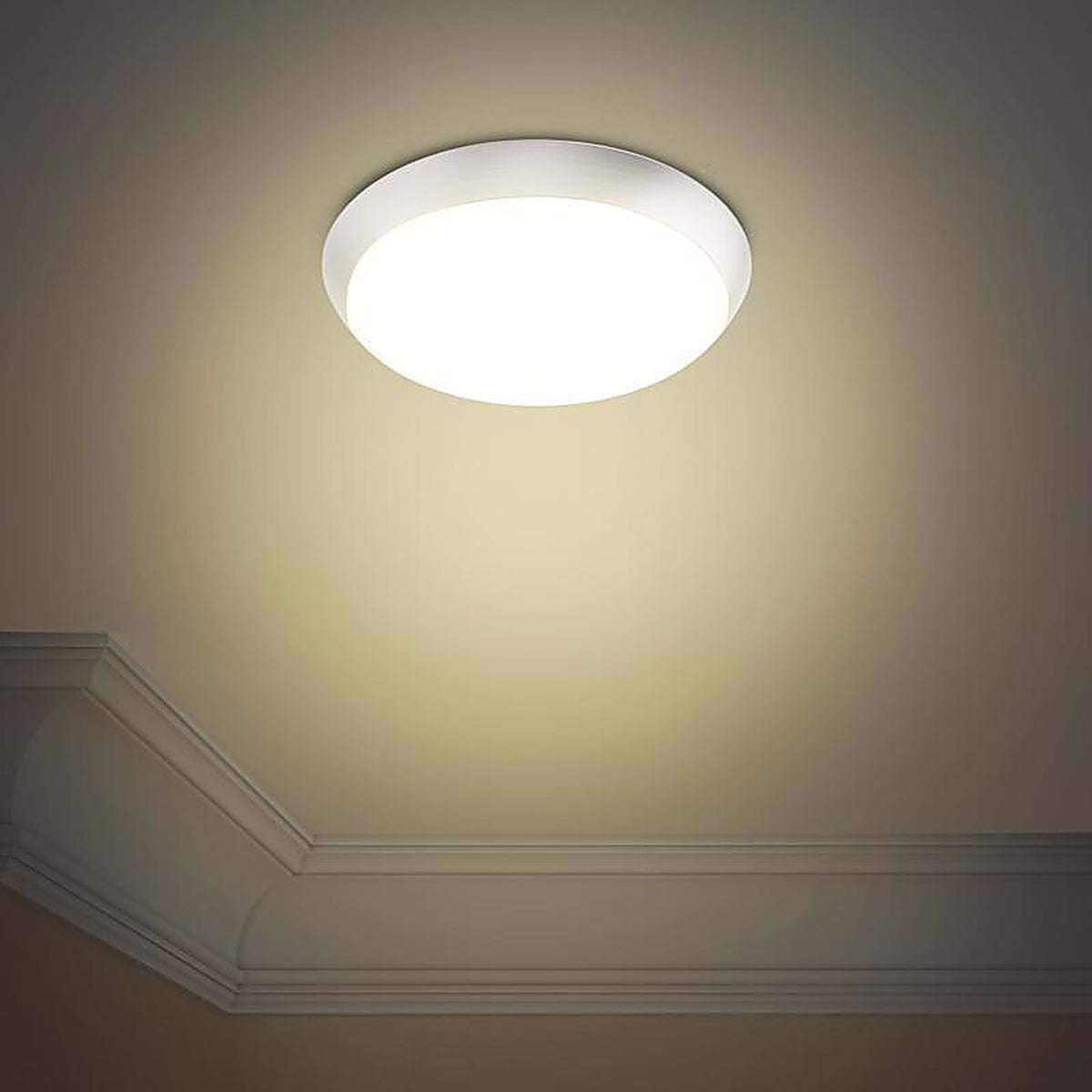 Feit - FM9/5CCT/NK - 3 In. H X 9 In. W X 9 In. L Brushed Nickel White Ceiling Fixture