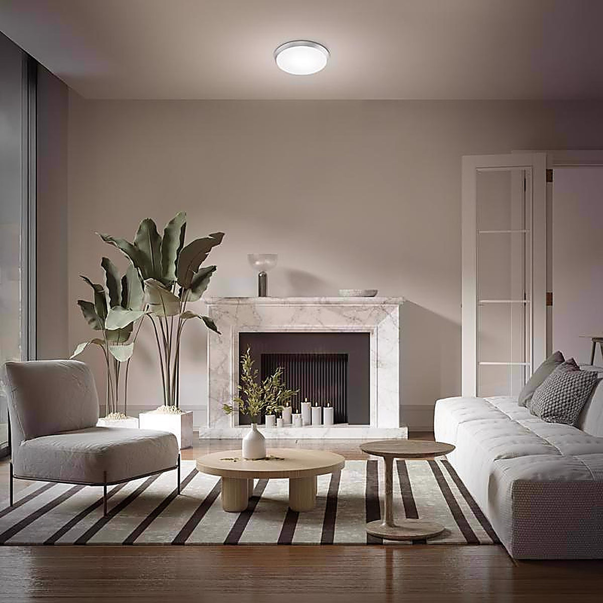 Feit - FM15LP6WY/MMBK - 10.5 In. H X 15 In. W X 15 In. L Matte Black Ceiling Fixture