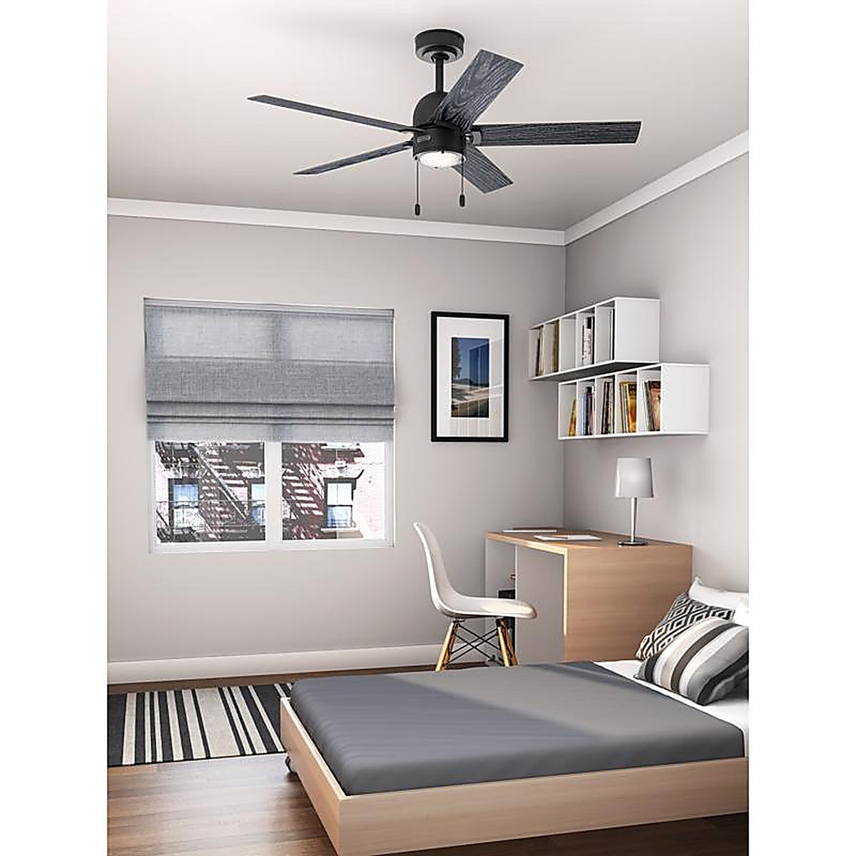 Hunter - 51760 - 52 In. Matte Black LED Indoor Ceiling Fan