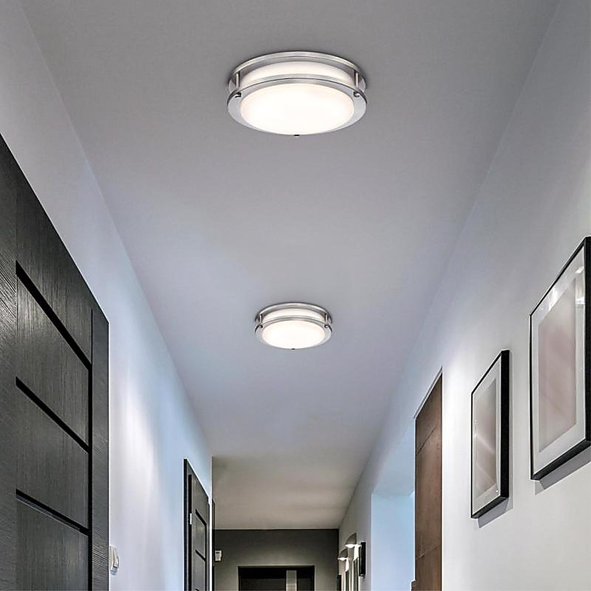 Westinghouse - 6136000 - Lauderdale 3.5 In. H X 11 In. W X 11 In. L Brushed Nickel Silver Ceiling Fixture