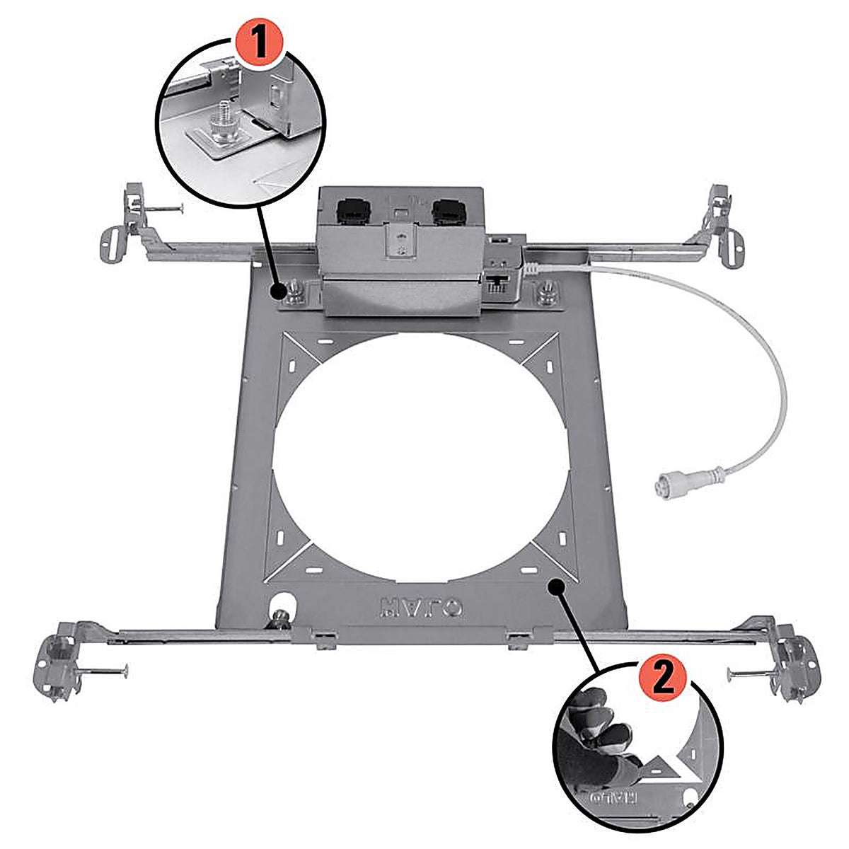 Halo - HL6RSMF - Gray 6 In. W Galvanized Steel Mounting Frame
