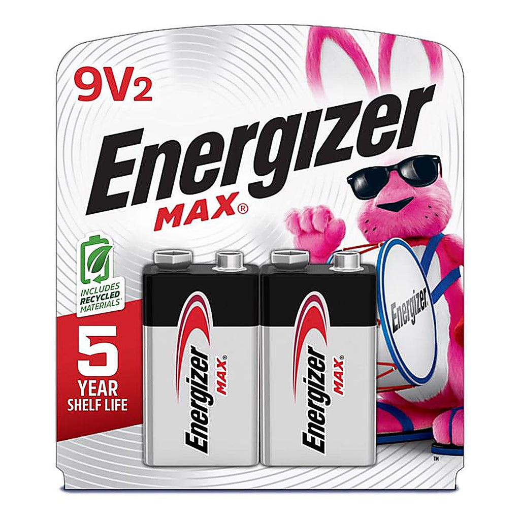 Energizer 522BP-2 Max 9-Volt Alkaline Batteries 2 pk Carded