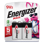 Energizer 522BP-2 Max 9-Volt Alkaline Batteries 2 pk Carded