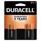 Duracell MN1604B2Z Coppertop 9-Volt Alkaline Batteries 2 pk Carded