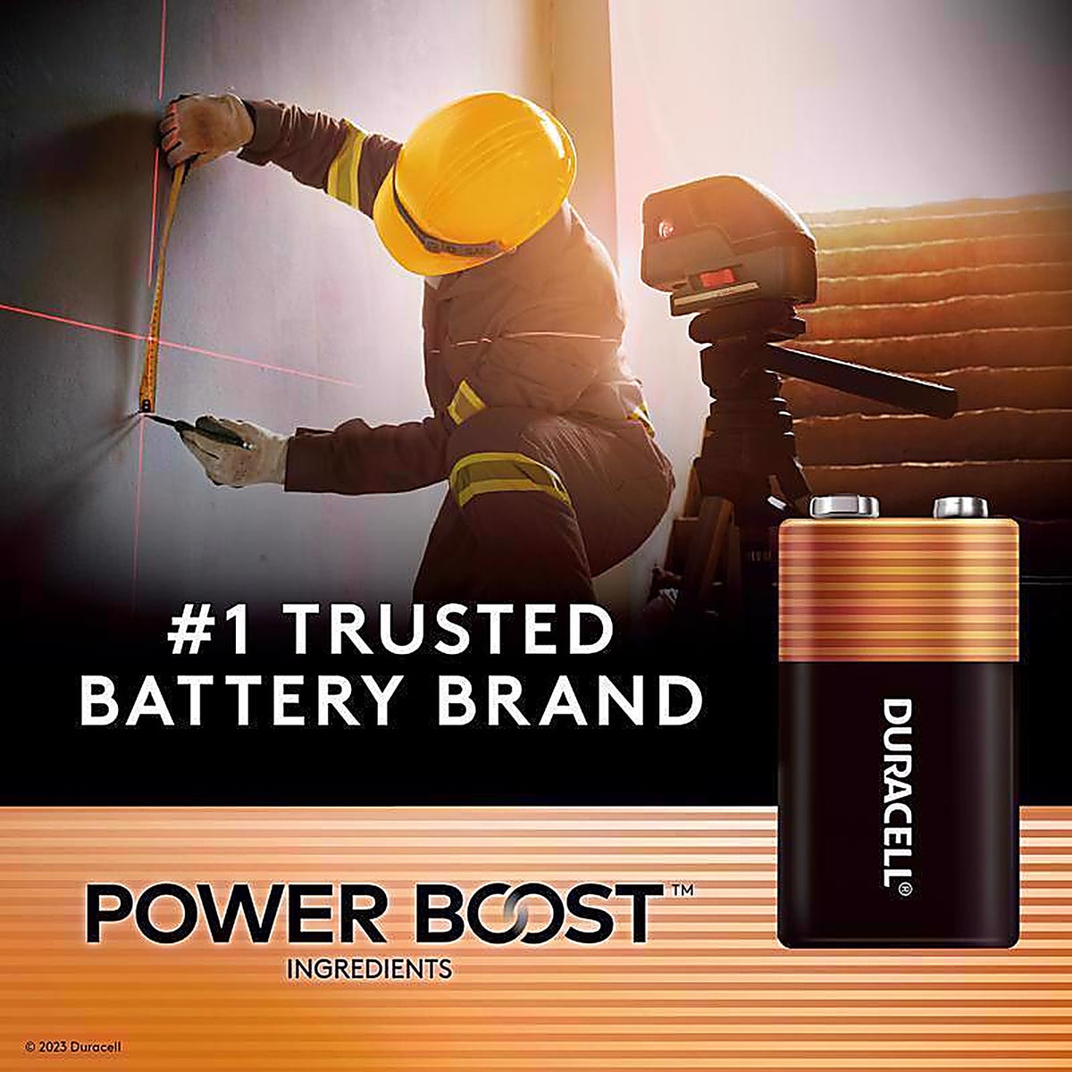 Duracell MN1604B2Z Coppertop 9-Volt Alkaline Batteries 2 pk Carded