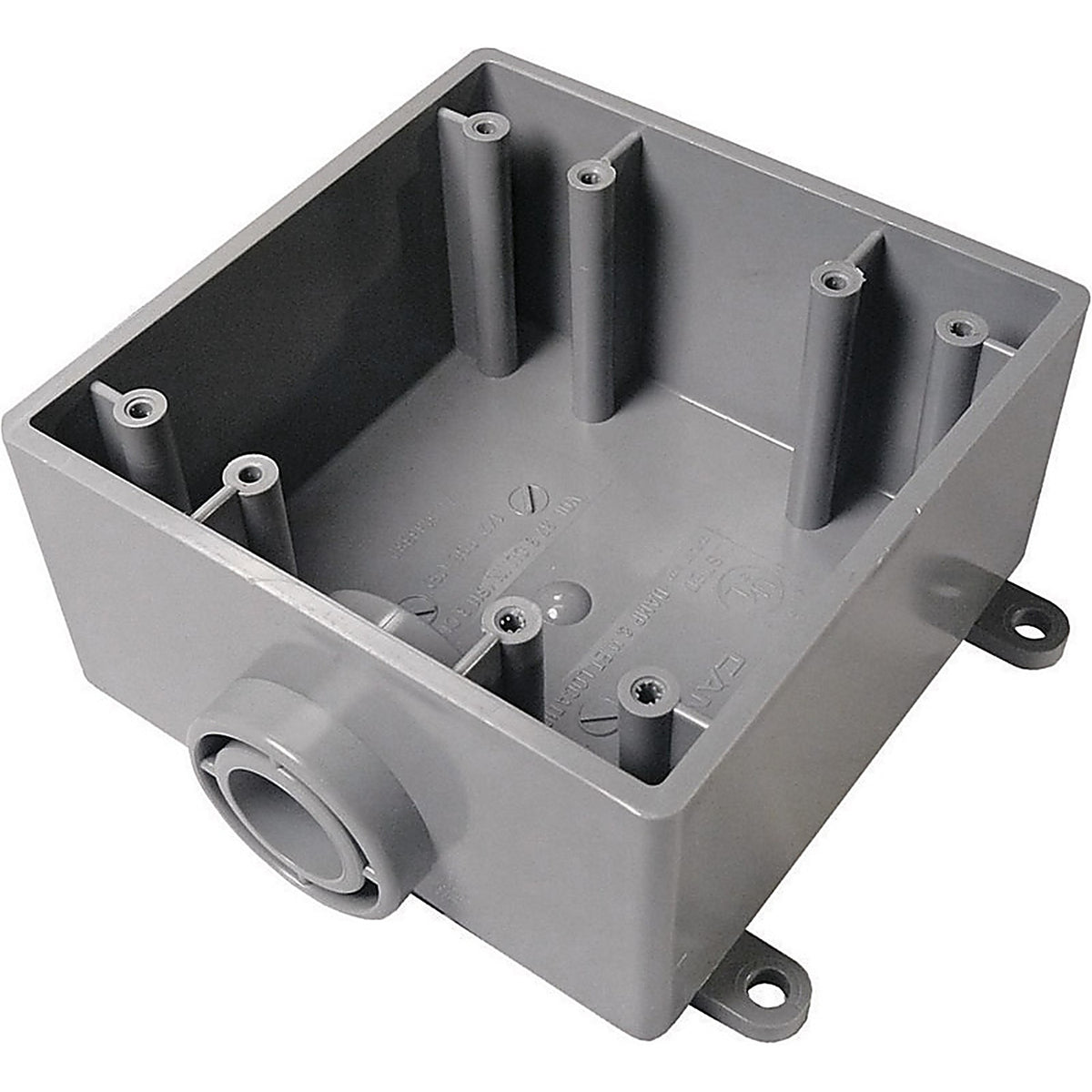 Cantex 5133381U 6 in. Square PVC 2 gang Outlet Box Gray