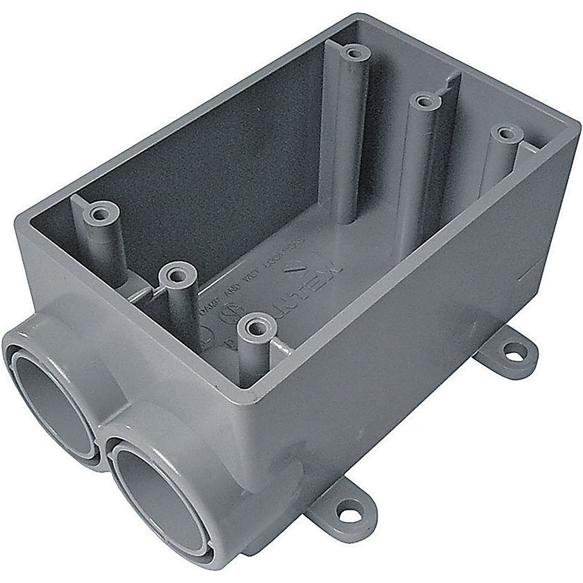 Cantex 5133542U 5-3/4 in. Rectangle PVC 1 gang Outlet Box Gray
