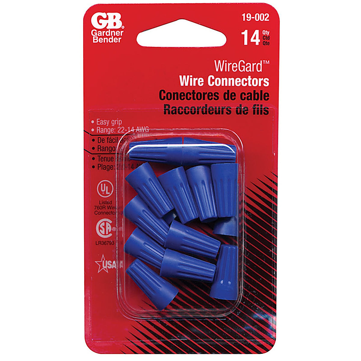 Gardner Bender 19-002 WingGard 22-16 Ga. Copper Wire Wire Connector Blue 14/Pack