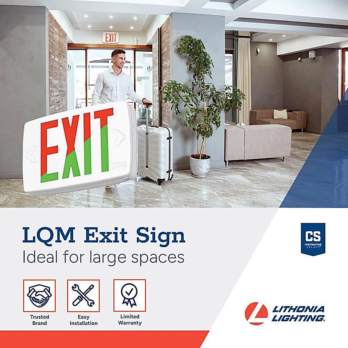 Lithonia Lighting - 2889RX - Lqm Switch Hardwired LED White Exit Sign