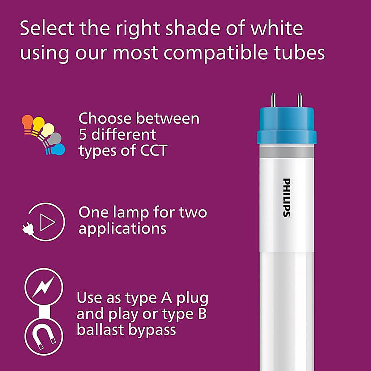 Philips - 591529 - LED Multi-Cct 24 In. G13 T8 Linear 17 Watt Equivalence 1 Pack