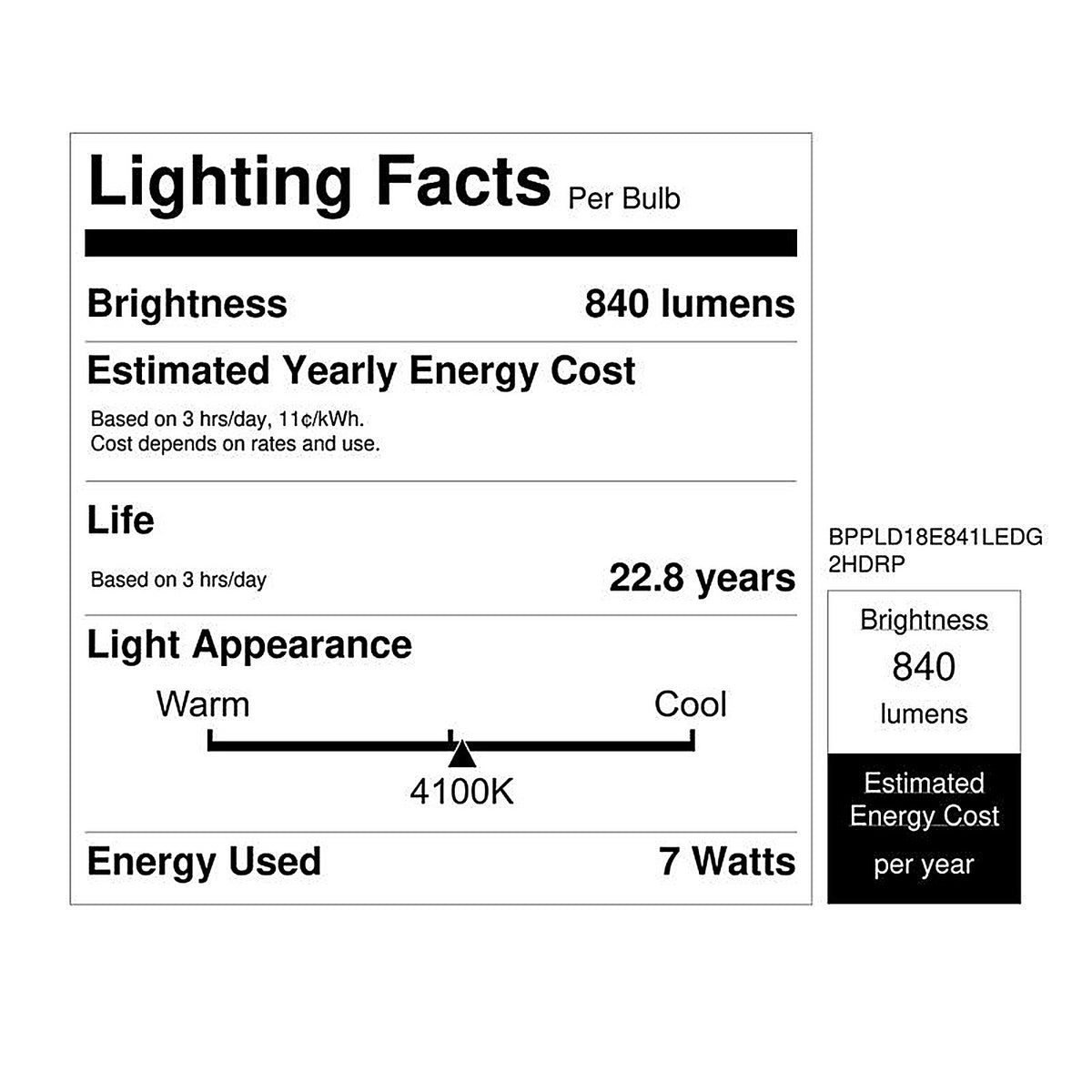 Feit - BPPLD18E841LED2 - Pl Twin Tube Cool White 5.7 In. G24q-2 Linear Double Twin Tube Linear 18 Watt Equivalence 1 Pack