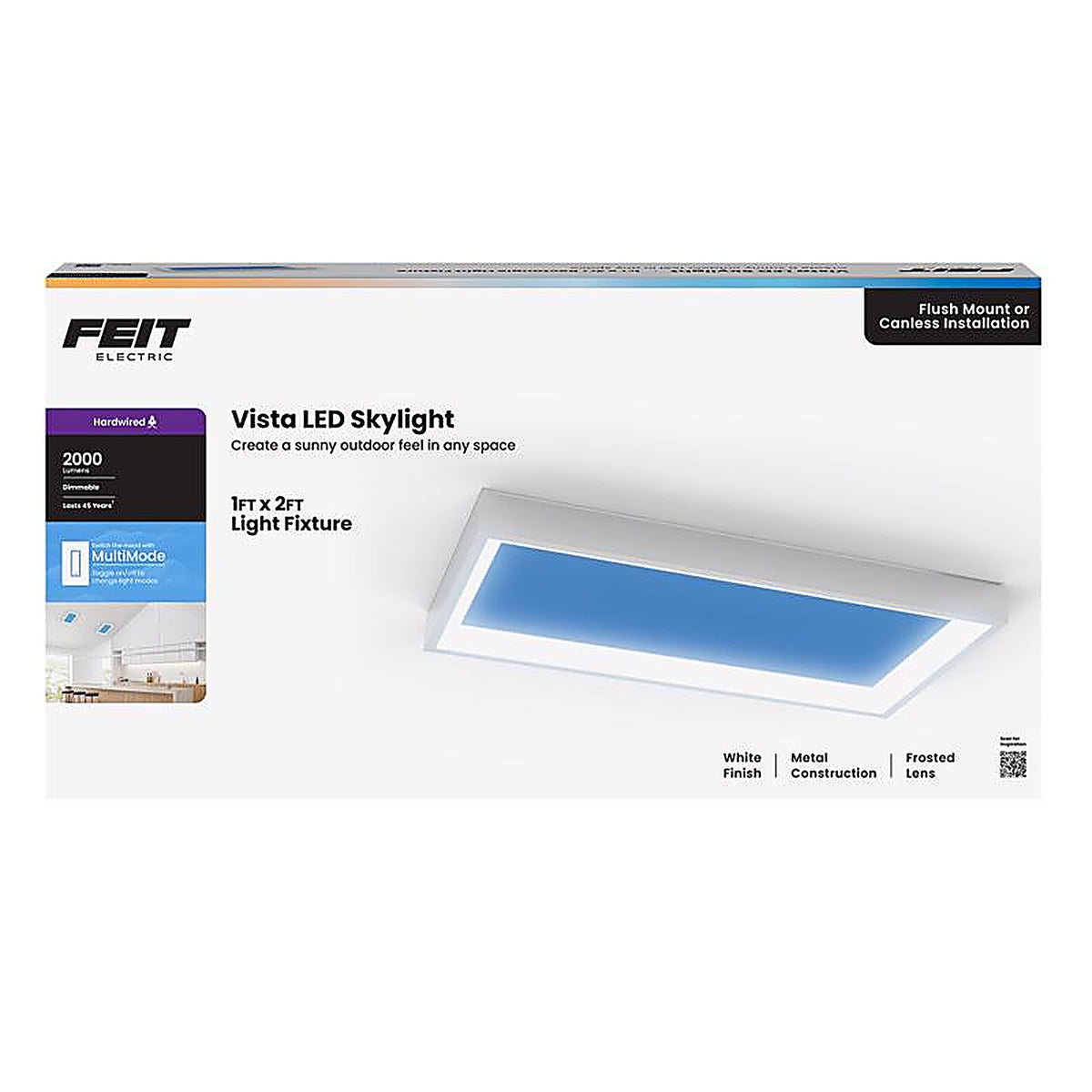Feit - FP1X2SKY5CCT - 2.05 In. H X 11.97 In. W X 23.78 In. L LED Flat Panel Light Fixture