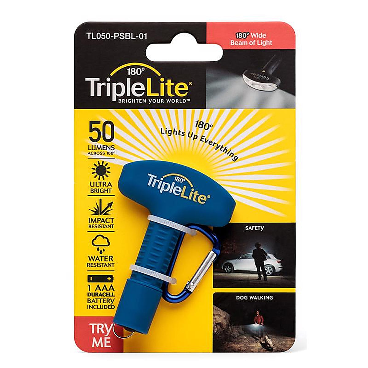 TripleLite - TL050-PSBL-02 - 50 LM Blue LED Flashlight Aaa Battery