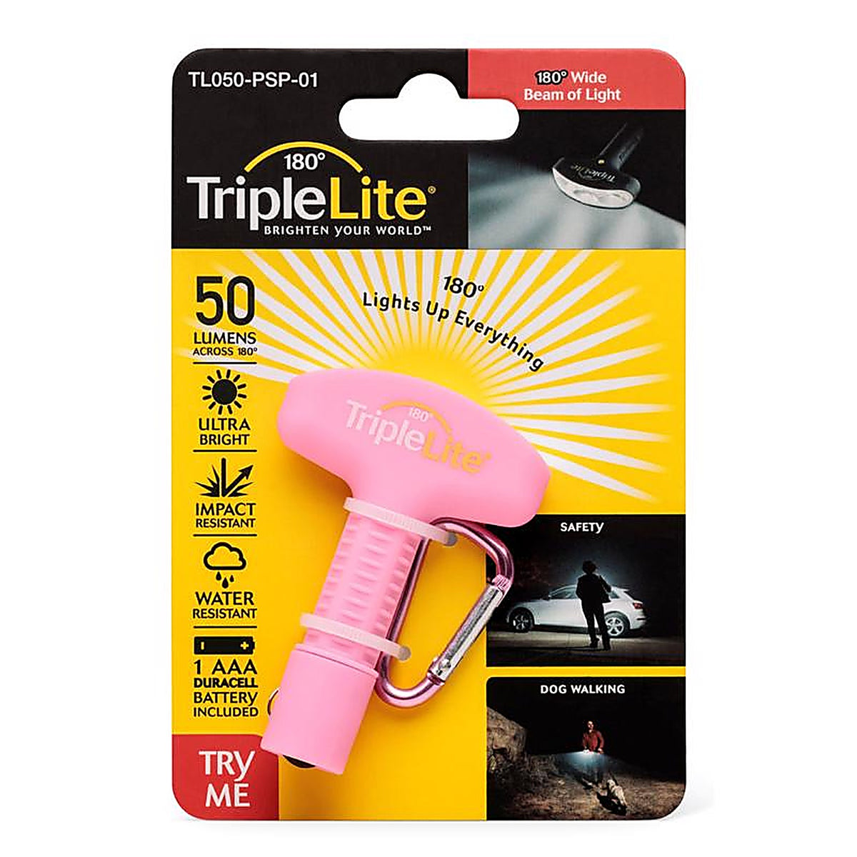 TripleLite - TL050-PSP-01 - 50 LM Pink LED Flashlight Aaa Battery