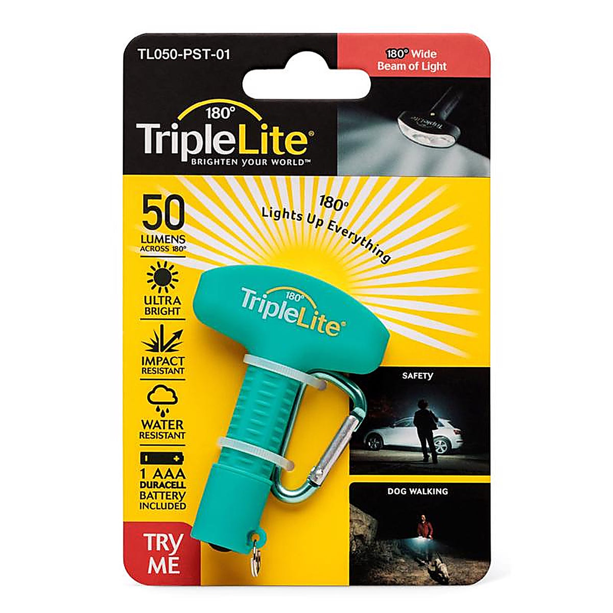 TripleLite - TL050-PST-01 - 50 LM Teal LED Flashlight Aaa Battery