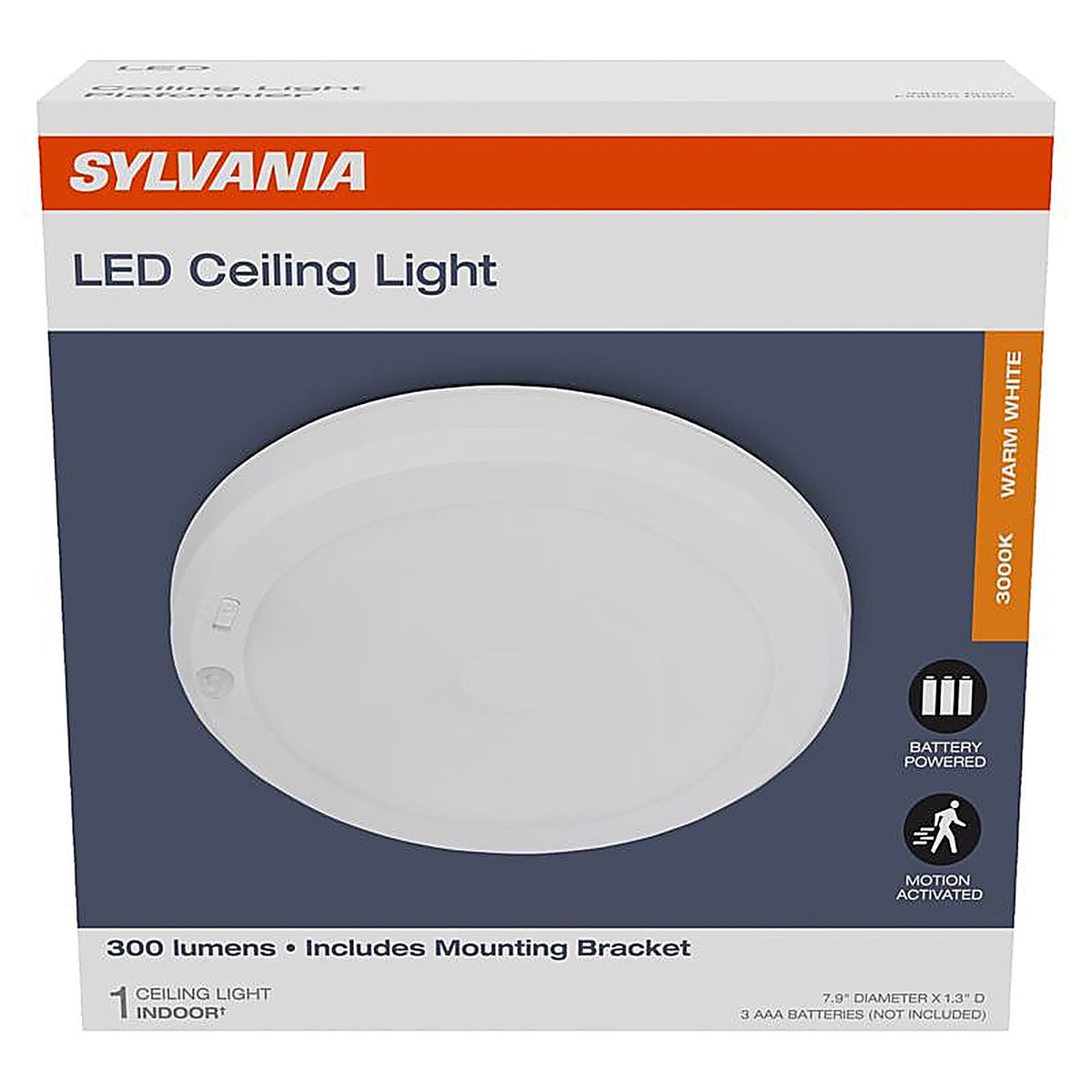 Sylvania - 66945 - Motion-Sensing Battery Powered LED White Ceiling Light