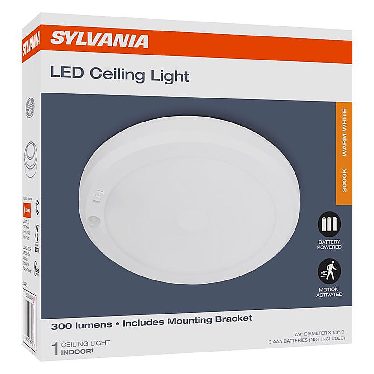 Sylvania - 66945 - Motion-Sensing Battery Powered LED White Ceiling Light