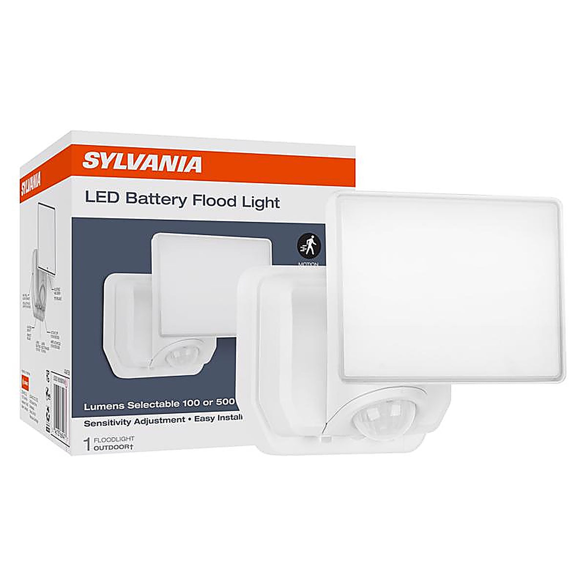 Sylvania - 66947 - Motion-Sensing Battery Powered LED White Security Floodlight