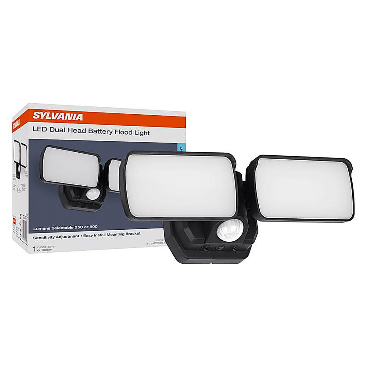 Sylvania - 66948 - Motion-Sensing Battery Powered LED Black Security Floodlight