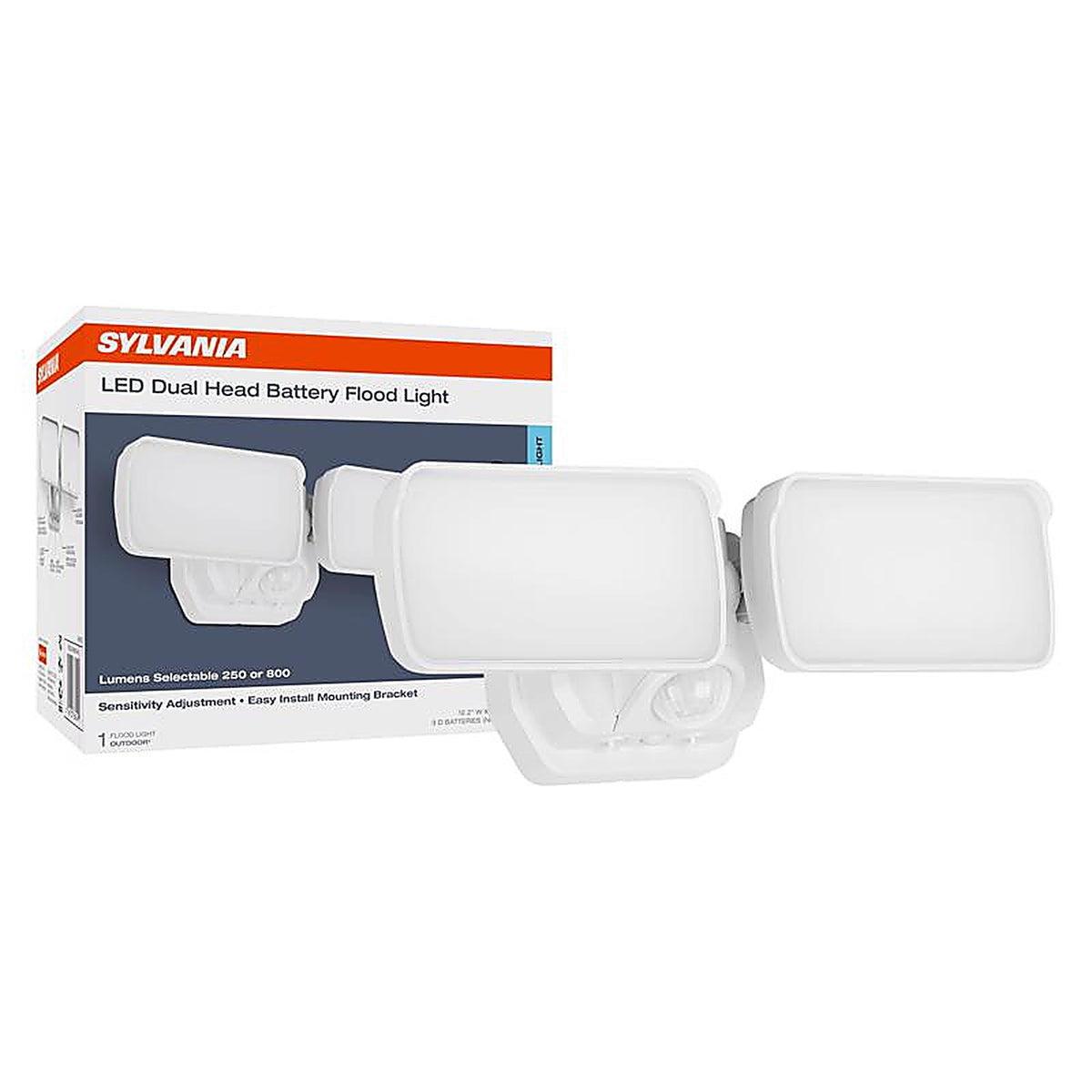 Sylvania - 66949 - Motion-Sensing Battery Powered LED White Security Floodlight